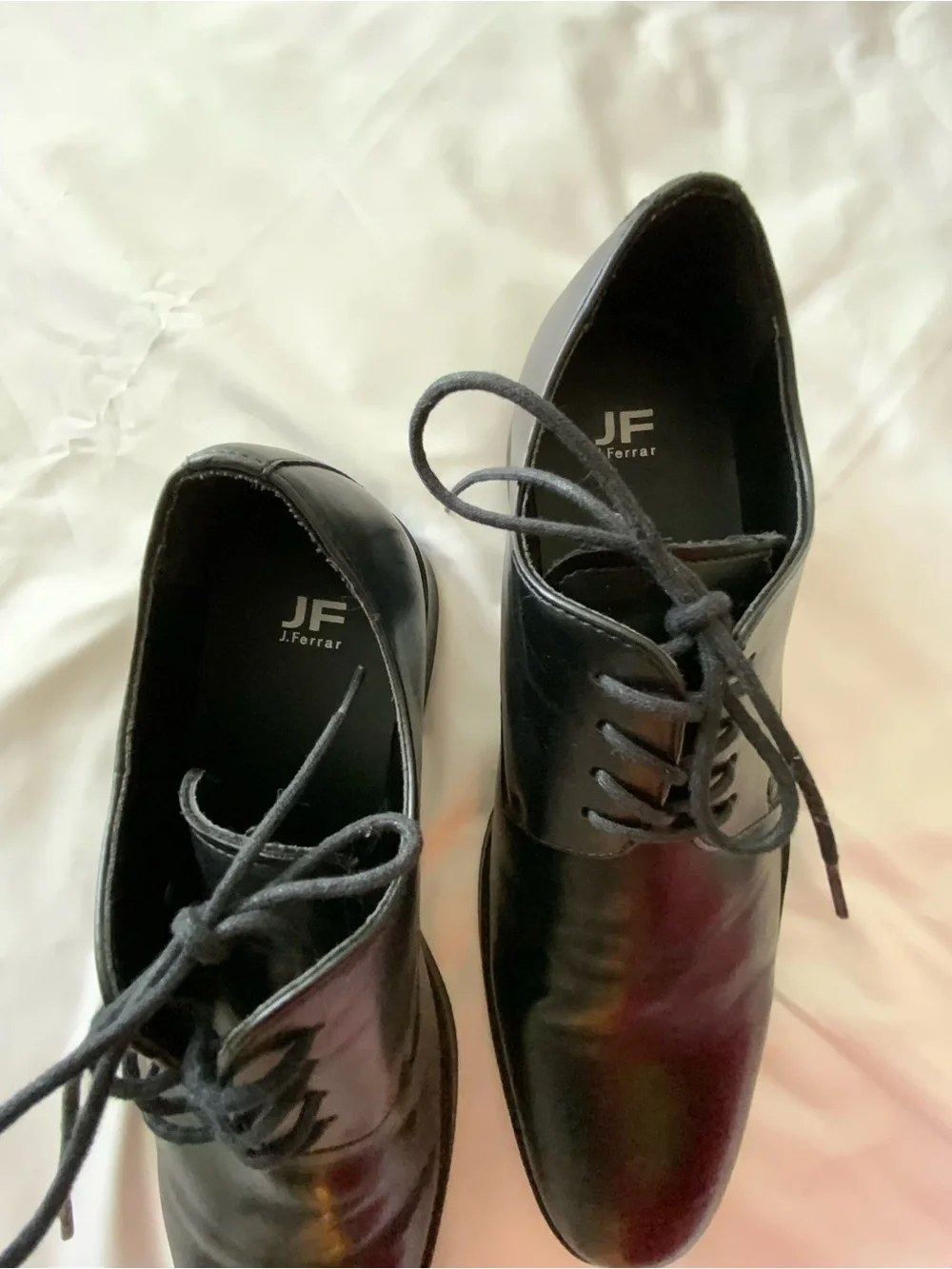 J Ferrar Mens Dress Shoes 8.5M Derby Oxford Black Cap Toe Lace Up